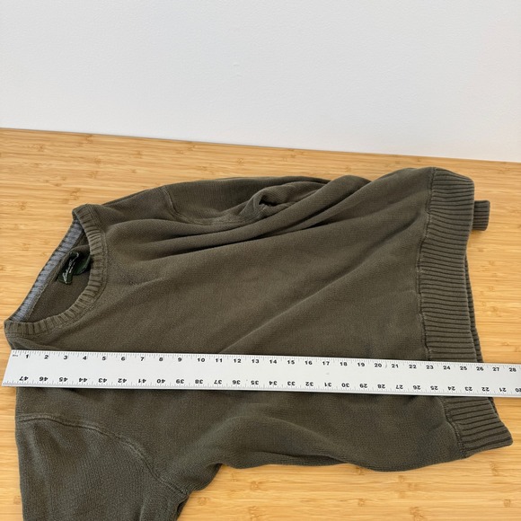Eddie Bauer Seattle USA Mens L Cotton Crew Neck Sweater Olive‎ Green Classic - Picture 7 of 11